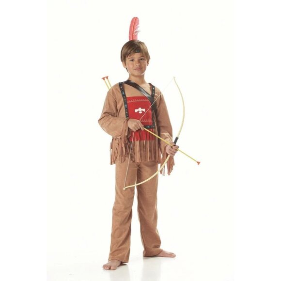 NEW Running Bull Native American Indian Halloween Costume Boys Large 10-12 - Picture 1 of 6